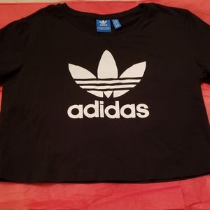 Womens Adidas Black Crop Top